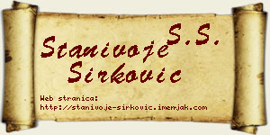 Stanivoje Sirković vizit kartica
